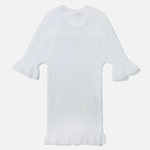 Cecilie Bahnsen Sheer Ribbed Fabienne Blouse Shirt Ethereal White M\L